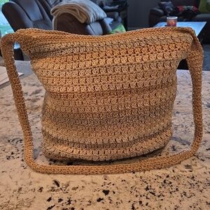 The Sak Beige Crochet Shoulder Bag